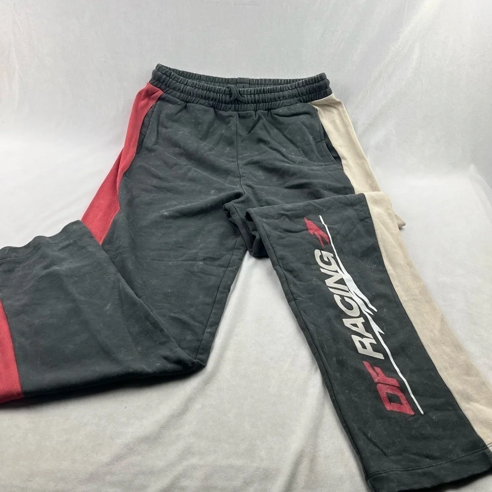 NWOT asos design DF racing gray, red, cream sweat pants B55